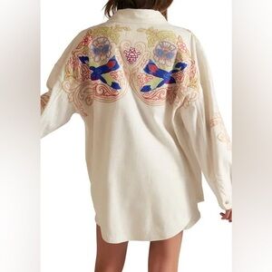 NWT Free People We the free Take Flight Embroidered Shirt/Jacket Oversized Small